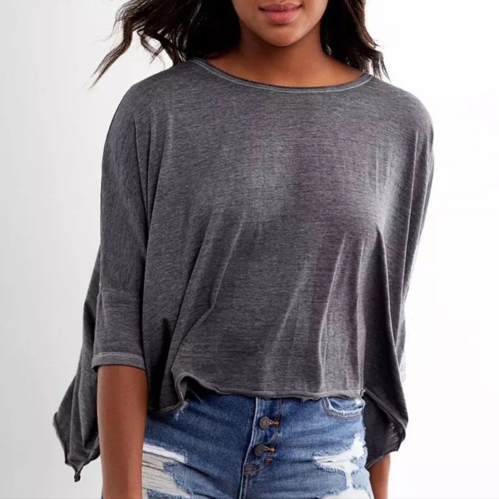 Free People Burn Baby Burn T-Shirt size xs Dark grey wash color